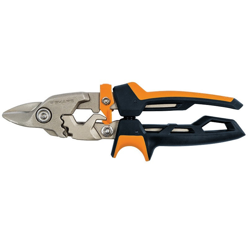 Foarfece pentru tabla, Fiskars, PowerGear™ Aviation, otel, Portocaliu/Negru