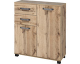 Dulap Baie Midi Asezat Milan 800, 2 Usi 2 Sertarem PAL, 94,8x80,6 cm, Stejar Natur