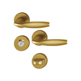 Maner usa interior, Hoppe New York, cu rozeta pentru baie, culoare bronz, 127 x 52mm