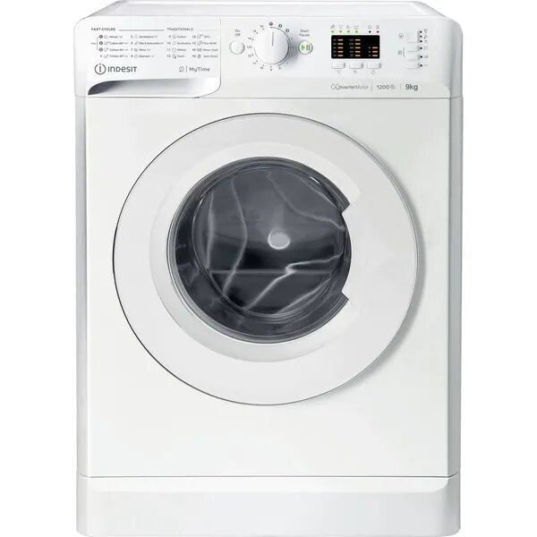 Masina de spalat rufe Indesit MTWA91284WEE, 9 kg, 1200 rpm, Clasa C, Fast Cycles, Motor Inverter, Display LED, Alb