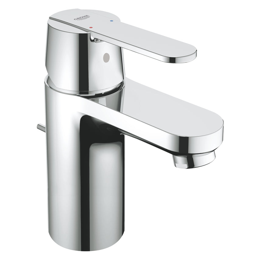 Baterie lavoar Grohe Get 32883000, 3/8'', monocomanda, marimea S, cartus ceramic, limitator, set evacuare cu tija, Crom