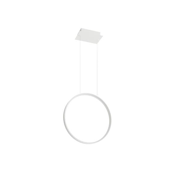 Lustra Suspendata RIO, Thoro Lighting, LED 23W, Alb, O55cm, 3000K, Inel Vertical