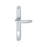 Maner usa exterior, Hoppe New York, cu sild pentru cilindru, material aluminiu, culoare argintiu, 92 x 30 mm