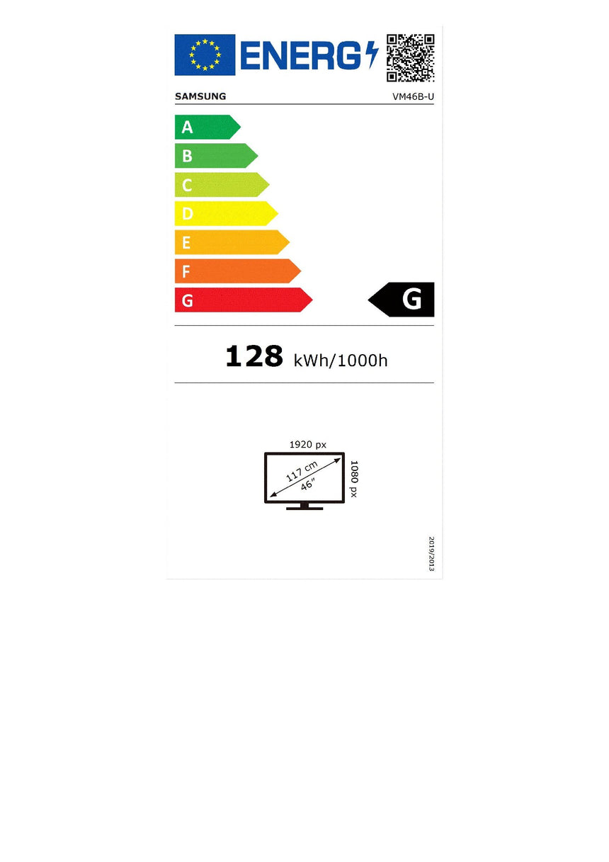 Display Profesional SAMSUNG VMB-U LH46VMBUBGBXEN, 46", Full HD, 60Hz, Clasa G, Negru