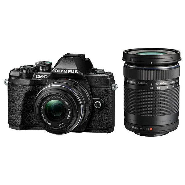 Aparat foto Mirrorless OLYMPUS E-M10III, 16.1 MP, 4K, Wi-Fi, Double Zoom Kit, Negru