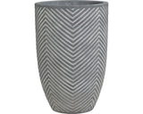 Ghiveci Cu Striatii Lafiora Piatra Artificiala Ø 35 Cm H 53 Cm Gri