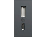 Priza Usb Dubla Schneider Unica Max. 2400 Mah 1x Usb Tip A+ 1x Usb Tip C, 1 Modul, Nuanta Antracit