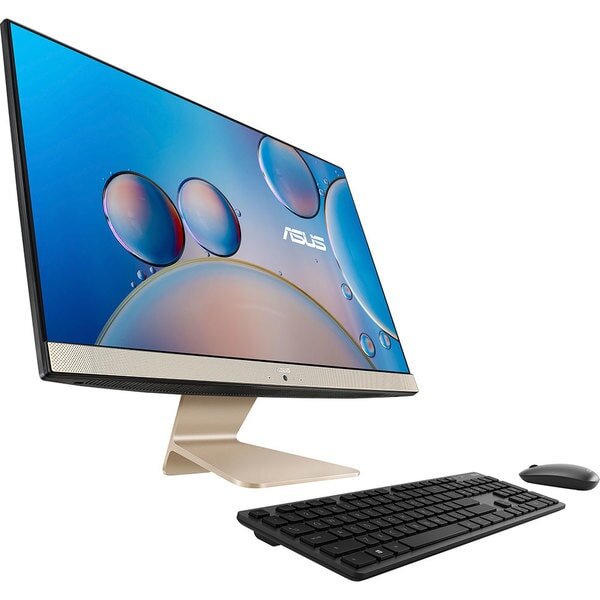 Sistem PC All in One ASUS M3400WYAK-BA017W, AMD Ryzen 7 5825U pana la 4.5GHz, 23.8" Full HD, 16GB, SSD 512GB, AMD Radeon Graphics, Windows 11 Home, Negru-Auriu