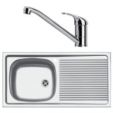 Pachet chiuveta bucatarie Franke ESN 611-86 + Baterie Franke Basic Crom,860x435mm, picurator dreapta, Inox lucios