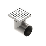 Sifon Inox, VODALAND, 150x150, cu gratar perforat, iesire laterala DN110, L15, 151x151x195 mm