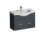 Set Clasic Baza Lavoar si Lavoar, 1 Sertar cu Inchidere Lenta, MDF, 100 cm, Antracit