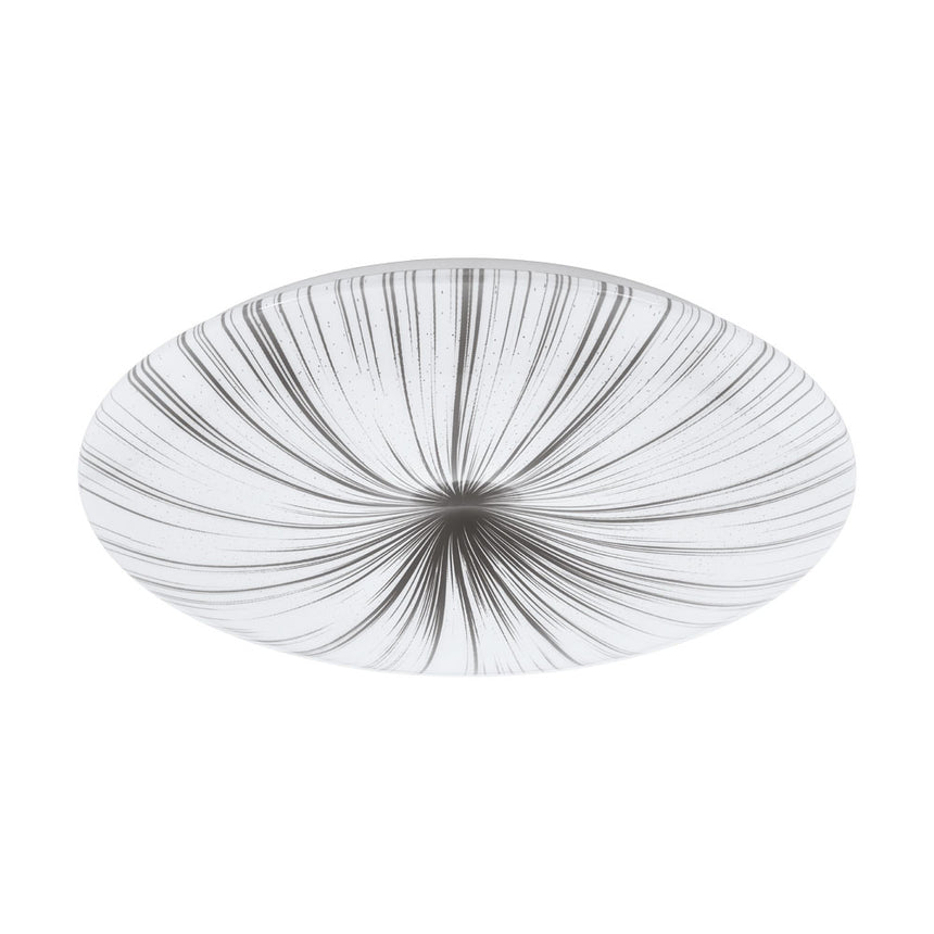 Plafoniera NIEVES, EGLO, LED, 33W, 3700 lm, lumina calda, otel, plastic, alb, argintiu, 7 x 51 cm, A+