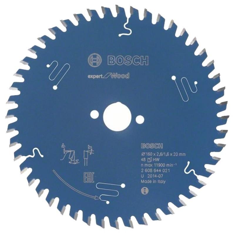 BOSCH - Panza fierastrau circular HM Expert Wood, 160x2.6/1.6x20mm, 48 dinti [2608644021]
