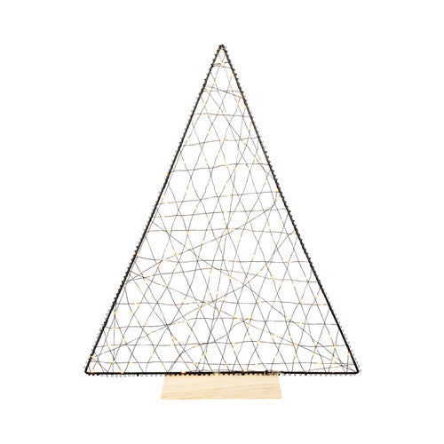 Figurina luminoasa Brad metalic 150 LED-uri alb cald