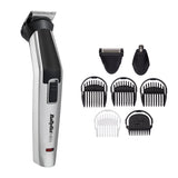 Aparat de tuns si ras BaByliss MT726E, Multi trimmer Titanium 8in1, 8 accesorii, Silver