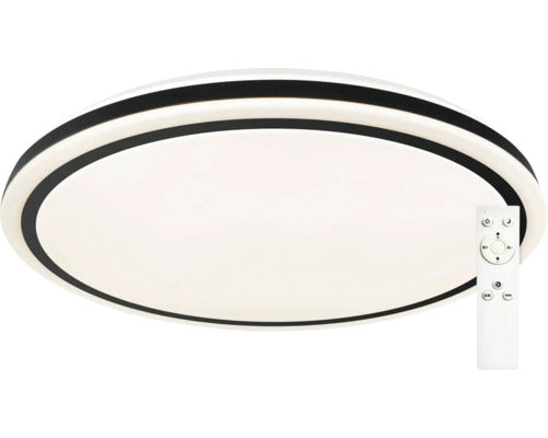 Plafoniera, Lumina Alba 3000-6500k, Incl. Telecomanda, Alb/negru