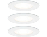 Spoturi incastrabile fixe Nova GU10 6,5W IP44, Ø78 mm, becuri LED incluse, alb mat, pachet 3 bucati