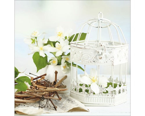 Tablou Sticla White & Yellow Flowers I 20x20 Cm