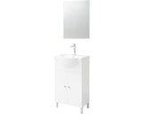 Set Mobilier Baie, Savini Due Best 50, Include Baza Lavoar, Lavoar Ceramic si Oglinda, Alb Lucios