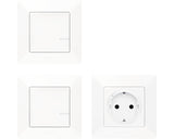 Set Priza Simpla Cu Impamantare & Intrerupator Simplu & Intrerupator Tip Telecomanda Legrand Valena Life With Netatmo, Alb, Conexiune Zigbee, 3 Piese