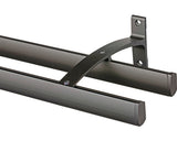 Galerie Dubla Aluminiu Melor, Prindere De Perete, Capat Aluminiu, Bronz 110 Cm