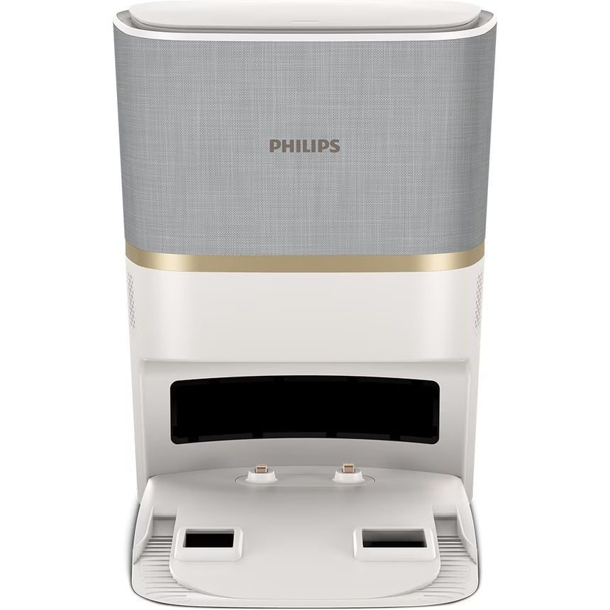 Aspirator Robot PHILIPS Seria 7000 Aqua HomeRun XU7100/02, 0.26l, 14.4V, Autonomie Maxima 180 minute, Wi-Fi, Functie Mop, Alb-Auriu