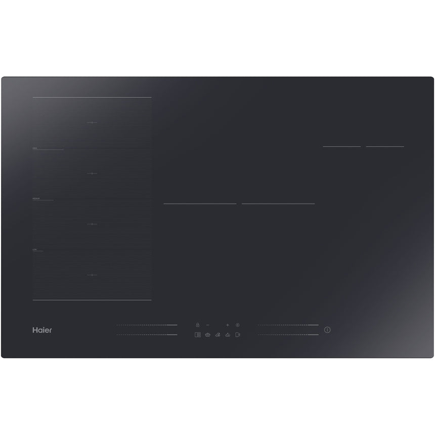 Plita incorporabila Haier HAMTSJ86MC/1, Inductie, 6 zone de gatit, Control tactil multislider, Indicator de caldura reziduala, Multizone, Timmer, Booster, WiFi, 80 cm, Negru