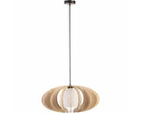 Pendul Modern E27 Max. 1x60w Ø600mm, Textil/stejar