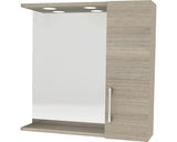 Dulap baie cu oglinda si iluminare LED, PAL, 58x57 cm, finisaj rovere fumo, IP 44
