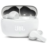 Casti audio wireless, JBL Wave 200TWS, Bluetooth 5.0, autonomie 20h, 3 seturi dopuri de urechi, Alb