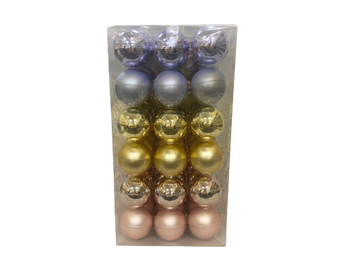 Set Globuri De Craciun Lafiora Sticla Ø 6 Cm Auriu/roz/lila 54 Buc
