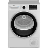 Uscator de rufe Beko B3T60230, 10 kg, Clasa E, RecycledDry, IronFinish, Hygienic Reresh, Pompa de caldura EcoGentle, SteamCure, Hygienic Drying, Alb