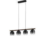 Lustra Filago E27 Max. 4x40w, Negru/fumuriu