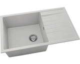 Chiuveta Bucatarie Cu O Cuva Fat Avangard 228 80x49 Cm, Cu Picurator, Reversibila, Fatgranit Light Grey