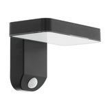 Aplica solara exterior, cu senzor, PASTION, EGLO, SOLAR-LED, 4.5W, 200 lm, lumina calda, plastic, negru, 18 x 13 x 12 cm