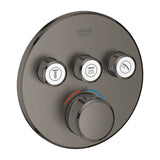 Baterie dus termostatata cu 3 iesiri, Grohe, Grohtherm SmartControl, rotunda, antracit mat (brushed hard graphite)
