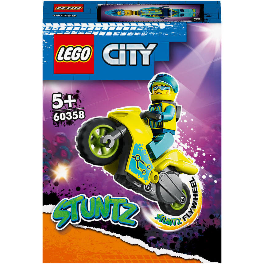 LEGO® City - Motocicleta de cascadorie cibernetica 60358, 13 piese