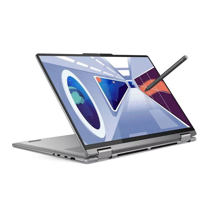 Laptop ultraportabil Lenovo Yoga 7 14ARP8 cu procesor AMD Ryzen™ 5 7535U pana la 4.55 GHz, 14", WUXGA, OLED, Touch, 16GB, 512GB SSD, AMD Radeon™ 660M Graphics, Windows 11 Home, Storm Grey, 3y on-site Premium Care