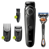 Set Aparat de tuns barba BRAUN BT5242, Acumulator, Autonomie 100 min, Negru