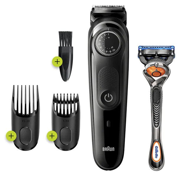 Set Aparat de tuns barba BRAUN BT5242, Acumulator, Autonomie 100 min, Negru
