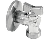 Robinet Coltar Cu Bila Pentru Masina De Spalat, Cu Rozeta Decorativa, 1/2”x1/2”, Alama