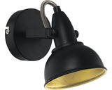 Spot Aplicat Alrakis E14 Max. 1x28w, Negru/auriu