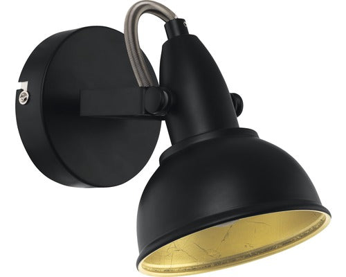 Spot Aplicat Alrakis E14 Max. 1x28w, Negru/auriu