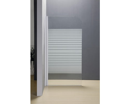 Paravan cada Form&Style New Tahiti, 75x140 cm, 1 element, sticla decor dungi, profil alb