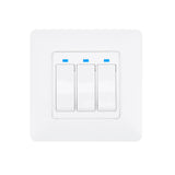 Intrerupator inteligent triplu PNI SmartHome WS323, W-Fi, APP TuyaSmart, compatibil Amazon Alexa/Google Home, Alb