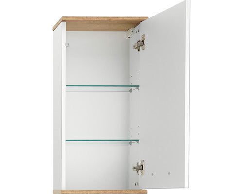Dulap baie suspendat pelipal Noventa, 1 usa, MDF, 74,5x60 cm, alb