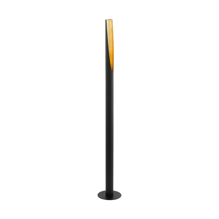 Lampadar Barbotto, EGLO, GU10 LED, 5W, 400 lm, lumina calda, otel, negru, auriu, 137 x 18.5 x 6 cm, comutator la picior, IP20