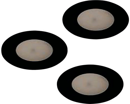 Spot Incastrat Zujar, Ø90 Mm, Negru, Pachet 3 Bucati