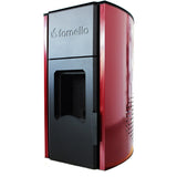 Termosemineu pe peleti Fornello Royal 25 KW, aprindere automata, telecomanda, buncar tiraj fortat, pompa circulatie, vas expansiune, Bordeaux