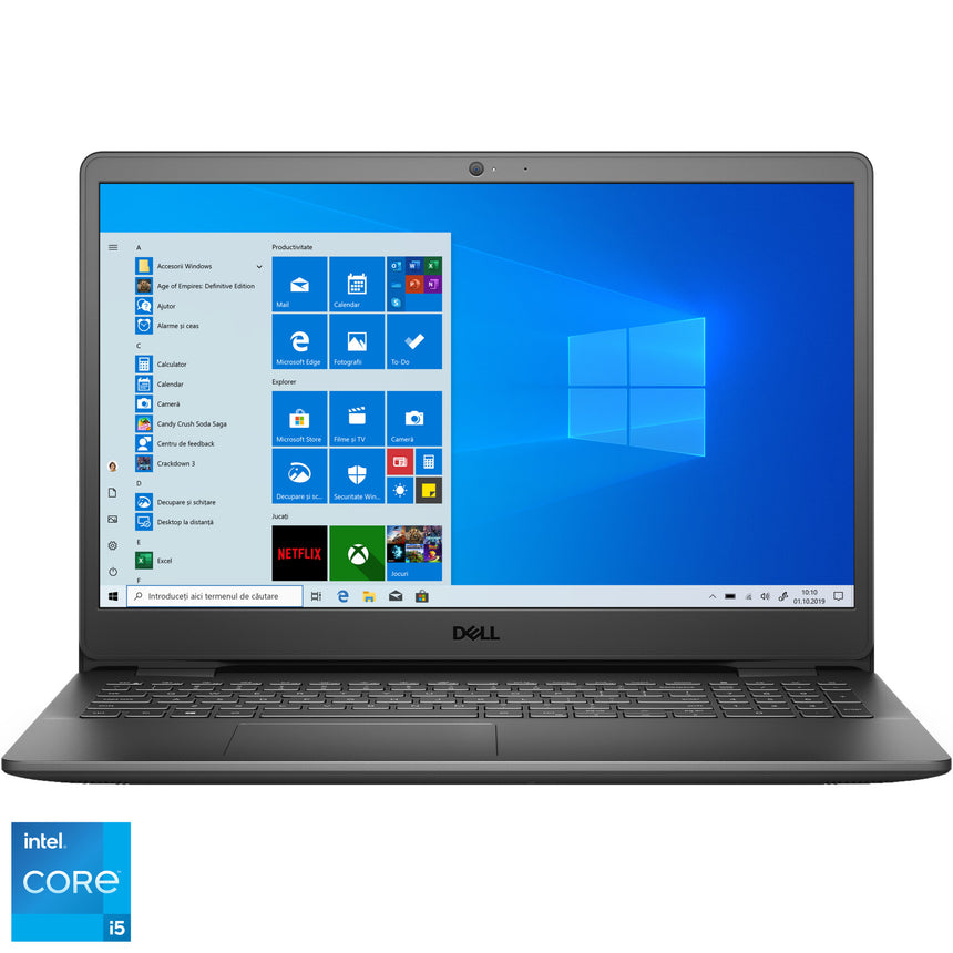 Laptop Dell Vostro 3500 cu procesor Intel Core i5-1135G7, 15.6", Full HD, 8GB, 1TB HDD, Intel Iris Xe Graphics, Windows 10 Pro, Accent Black